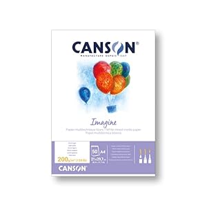 Canson 200006008 Imagine Mix-Media Papier, A4, rein weiß, A4 – 21 x 29,7 cm