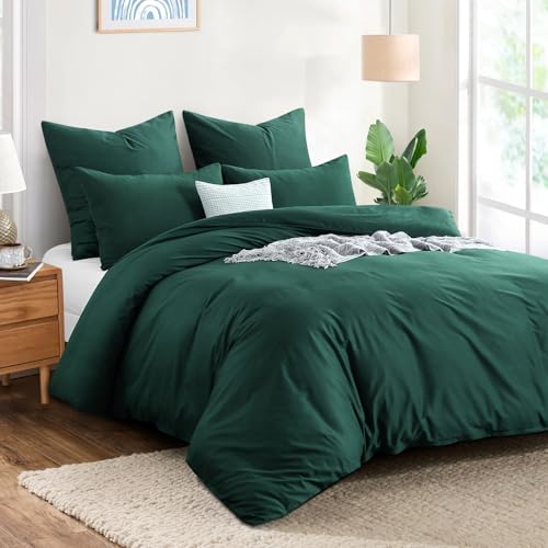 Aisbo Kissenbezug 80x80 Baumwolle 2er Set - weiche Kopfkissenbezug 80 x 80 Dunkelgrün mit Reißverschluss, 80x80cm Pillow Cover Pillowcase – Ansicht 2