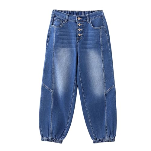 Jean en denim décontracté pour homme avec poches multiples et coupe droite