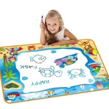 RUZARTH Magic Water Drawing Mat for Kids 3-7 Years | Large Reusable Mess Free Doodle Coloring Mat with Water Pen | Educational Writing & Painting Toy for Toddlers Boys Girls | Creative Birthday Gift 1