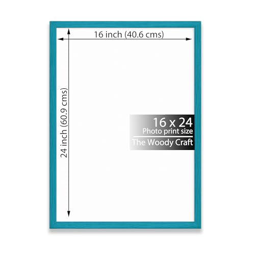 Image of Photo Frame 16x24 | Blue Photo Frame For Wall | Trendy Wall Frame | Wooden Photo Frames To Match Any Theme | Artistic Big Photo Frames For Wall | Ideal Wooden Engraved Photo Frames