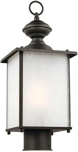 Sea Gull Lighting Generation 82570-71 - Farol de poste transicional para exteriores de Seagull-Jamestowne Collection, acabado oscuro, 7.00 pulgadas,