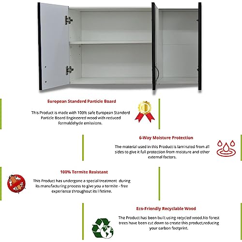 Image of SPECIALITY PANELS Door Multipurpose Storage Cabinet & Adjustable Shelf | Space Organizer | Termites Resistance | Wall Mounted for Office, Kitchen Finish (Grey & Highland Pine, Door 3)