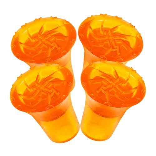KOMBIUDA 4pcs Crutch Pads Foot Pads Walking Stick Walking Pole Tips Replacement Cane Tips Cane Ends Plastic Crutch Tips Trekking Pole Foot Cover Crutch Feet Sleeves PVC Orange