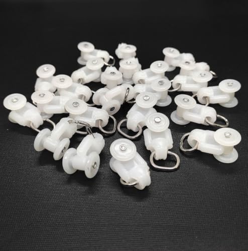 Image of FAPBADRI Jumbo Runners Sliders for M Track Curtain Channel | Heavy Duty Double Wheel Gliders | Color - White | Pack of 500 Pieces