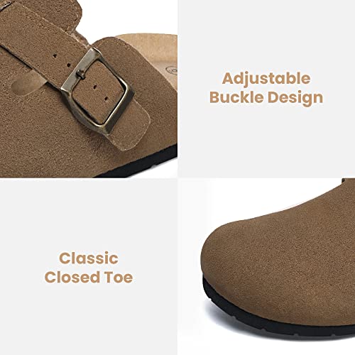 Image of Xiakolaka Women's Suede Clogs Adjustable Buckle Slip on Footbed Home Clog Slippers for Comfort Casual Daily Wear