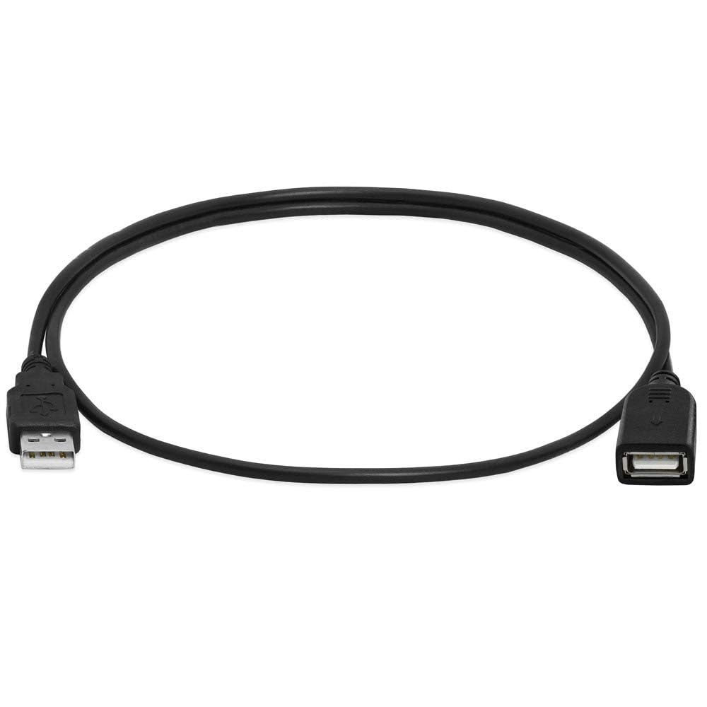 Cmple - Cable de extensión USB a USB de alta velocidad - Cable extensor flexible - Un cable adaptador macho a hembra - Cable de extensión USB 2.0 - 3 pies negro