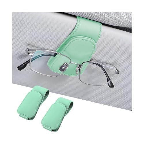 Image of AICEL Sunglasses Holders for Car Sun Visor, Leather Eyeglasses Hanger Mounter, Magnetic Glasses Holder and Ticket Card Clip, Auto Interior Accessories Universal for SUV Pickup Truck
