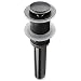 Pop Up Drain Stopper without Overflow, Bathroom Lavatory Vanity Vessel Sink Drain, Black