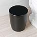 mDesign Small Steel Round Trash Can Bucket - 1.5 Gallon Wastebasket, Garbage Container Bin for Bathroom, Powder Room, Bedroom, Kitchen, Home Office - Malloy Collection - Matte Black