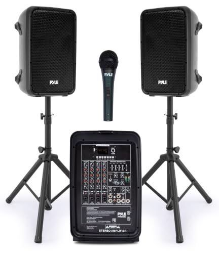 Image of Pyle Portable PA System with Bluetooth, 8 inch Speakers
