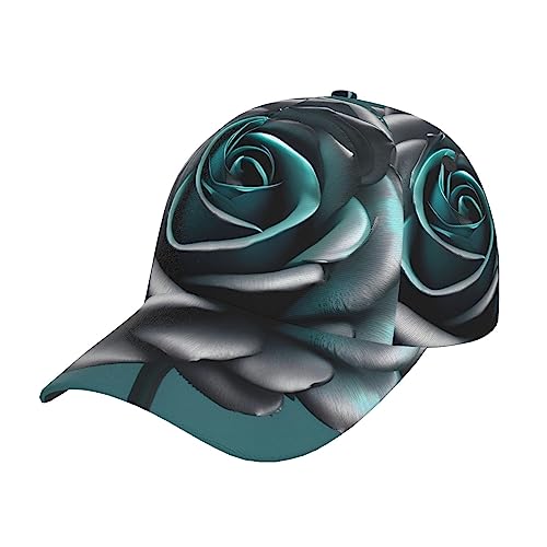 Casquette de baseball rose gris sarcelle ajustable éliminant la gêne des cheveux longs