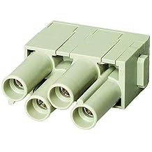 HARTING 09 14 004 3141 1610 AWG Wire Gauge, 40 AMPS, 4-Position, 830 Volts, Crimp Termination, Female, HAN-Modular Series, Heavy Duty, Polycarbonate PC HOUSING, Power Connector