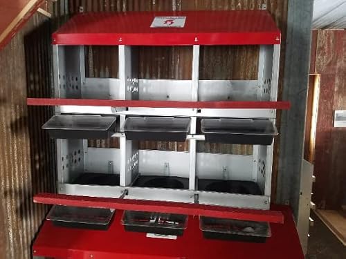 Duncan's Nesting Boxes - 6 Hole Metal Poultry Nest Box For Chickens, Hens, Ducks - Large Egg Laying Boxes - Rust Proofed Construction With Large Vented Holes And Rollout Egg Collection #TOP2