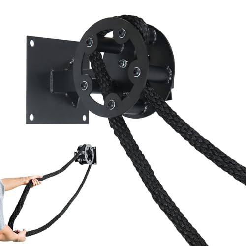 Resistance Trainer Machine, TANBOXMMA Wall-Mount Pulley Rope Trainer with 3-Level Adjustable Resistance Training Machine for Upper Body Workout at Home