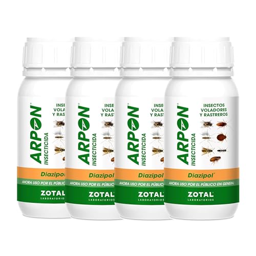 Zotal Insecticida Insectos Voladores y Rastreros con Efecto Residual - Pack 4 Unidades de 250 ml - (1000 ml en total)