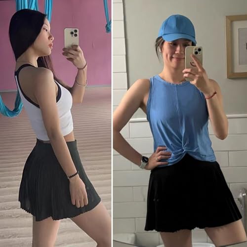 Pleated Tennis Skirts for Women with Shorts High Waist Tummy Control Skorts with Pockets Athletic Golf Running Skort4
