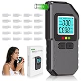 Yikkhy Test Alcoholemia, Alta Precisión Alcoholimetro con 20 Bocas, Alcoholimetro Homologado DGT con Pantalla LED Digital para Fiesta Al Aire Libre En Casa