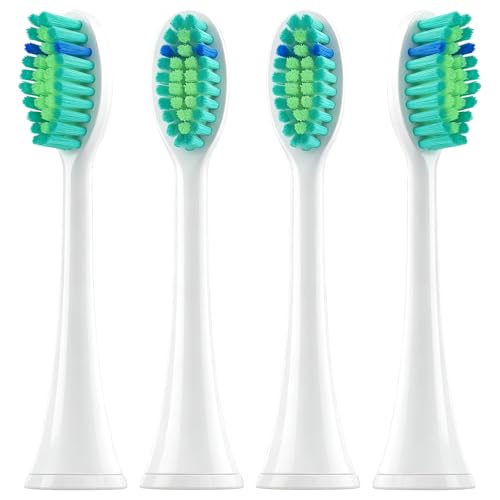 Toothbrush Replacement Heads Compatible with TAO Clean Sonic Toothbrush-Medium Soft Bristle Adult Refill Toothbrush Heads White Pack of 4