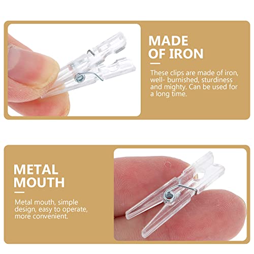 Cabilock 100 peças clipes transparentes para fotos clipes de pendurar mini pregadores de roupa faça
