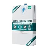 Utopia Bedding Housse de Matelas Imperméable (90 x 200 x 20 cm), Protege Matelas avec Fermeture éclair, Protège Contre Les Punaises de lit et Les Acariens, Blanc