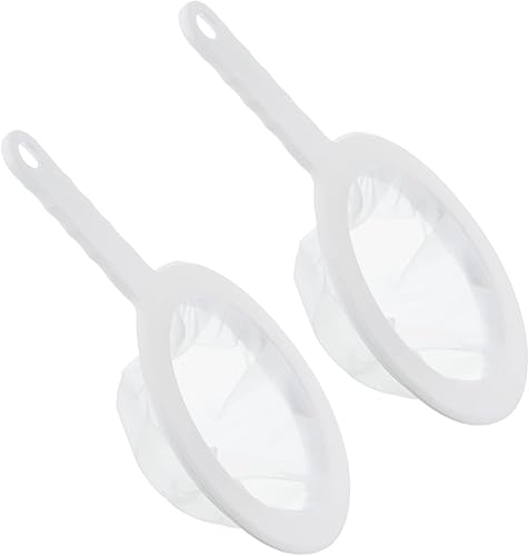 PATIKIL Colador de filtro de alimentos de 9 x 6 pulgadas, paquete de 2 filtros de malla 450 filtros de malla fina con mango para filtro, jugo, café,