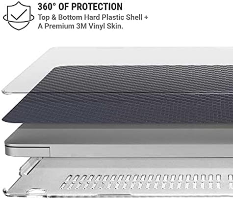 Skinit Case + Skin Compatible with MacBook Pro 15in (2016-19) Originally Designed Silver Carbon Fiber Design
