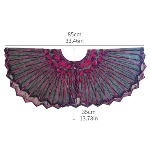 1920s Shawl Wraps Sequin Beaded Evening Cape Bridal Shawl Evening Dress Bolero Flapper Cover Up Vintage Mesh Shawl (Black)2