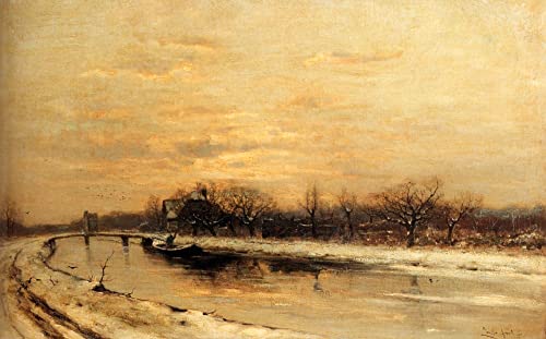 Tableau Hiver Poétique 60x90cm | Évadez-vous Face à ce Paysage de Verger Serein