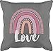 Shirtracer Statement Kissen mit Sprüchen - Boho Regenbogen Love weiß - Unisize - Grau - mit Aufdruck - GURLI Kissen mit Füllung - Kissen 50x50 cm und Dekokissen mit Füllung