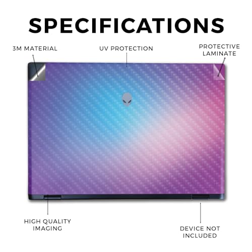 Image of Carbon Fiber Laptop Skin Compatible with Alienware M16 R2 (2024) - Royal Haze - Premium 3M Vinyl Protective Wrap Decal Cover - Easy to Apply | Crafted in The USA by MightySkins