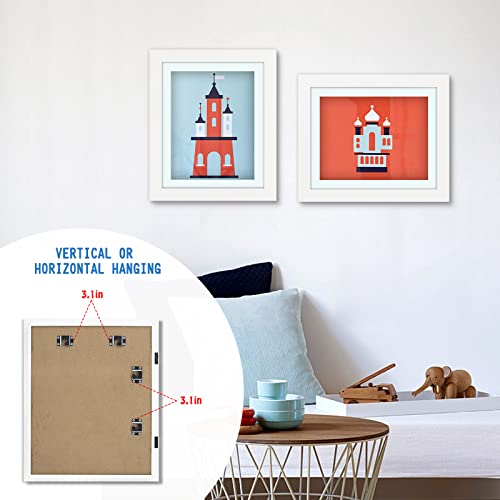 Frametory, 10X12.5 Kids Artwork Frames - Magnetic Front Opening, Tempered Glass, White Interchangeable Frames Can Hold About 50 Pcs Artwork, Drawing, Paintings, Pictures, Art - Set Of 2 #TOP1