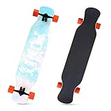 La plataforma de longboard hecha de madera de arce canadiense de 8 capas, resistente pero flexible.
