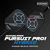 Engage Pursuit Pro1 Hybrid Carbon Pickleball Paddle - 8.0 oz, 12.7mm MachPro Core, Raw Carbon Fiber, Medium Grip, Made in USA (Arctic-Gold, Hybrid)