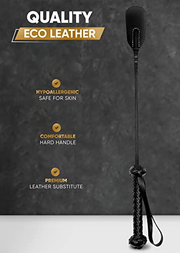 Riding Whip Equestrian Crop 18 inch Faux Leather Adult Flogger 33 inch Costume Accessories Bedroom Play Kit
