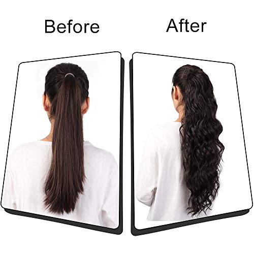Foto von Pferdeschwanz haarteil clip extension mit Kordelzug lang Haarverlängerunge extension Perücke Dunkelbraun Afro Lockige Ponytail fuer zopf 2#/ca.66cm VD063B