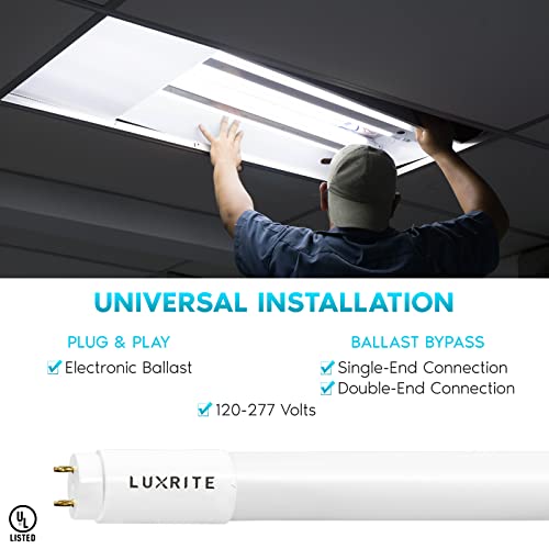Luxrite 30-Pack 3Ft T8 Led Tube Light, Type A+B, 12W=25W, 3 Colors 3500K | 4000K | 5000K, Single And Double End Powered, Plug And Play Or Ballast Bypass, 1560 Lumens, F25T8, Frosted Cover, Ul, Dlc #TOP2