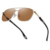 VANLINKER Polarized Square Aviator Mirrored Sunglasses For Men,UV400 Lens Shades VL9567 With Brown L