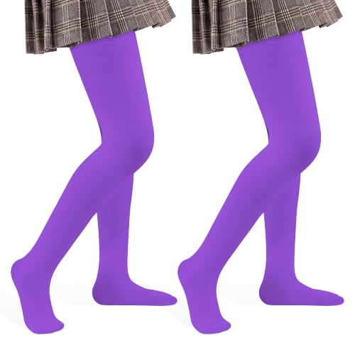 Image of 2 Pack Girls Tights Dance Tights Ballet Girls School uniform Footed Leggings Stockings for Kids 1-13 Years