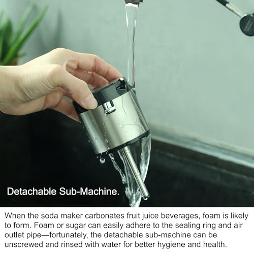Image of Carbonates Any Drink-Airosia Soda Maker Machine-304 Stainless Steel Sparkling Water Maker, Carbonator Machine with BPA Free Bottles(1L+0.5L) (CO2 Carbonator NOT Included)
