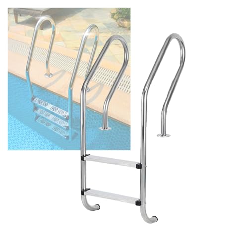 Escalera para piscina de acero inoxidable 2 peldaños miniatura 1