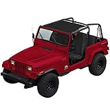 Shadeidea Sun Shade Top for Jeep Wrangler TJ 1997-2006 Sunshade Top Front - Black Mesh Screen Cover UV Blocker with Grab Bag Storage Pouch - 10 Year Warranty