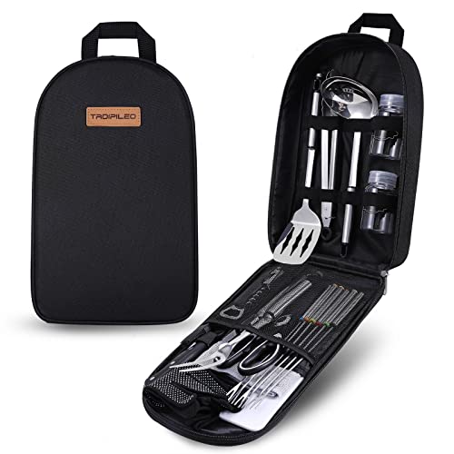 Camp Kitchen Cooking Utensil Set,20 Piece Portable Outdoor Cooking And Grilling Stainless Steel Utensils, Camping Cooking Accessories, Organizer Travel Cookware Set,For Backpacking, Bbq, Travel, Rv #TOP1