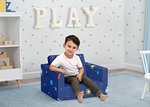 Delta Children Cozee Kids Couch 2-Seater Kids Sofa, Convertible 2-in-1 Flip Open Toddler Couch Sleeper, Foam Chair for Playroom & Bedroom, Bed Lounger, Comfy Play Sleeping Lounge Chair, Space Theme by Delta Children - Image 7