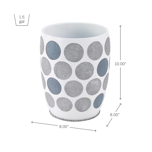 Image of Avanti Linens - Waste Basket, Decorative Trash Can, Metallic Accented Bathroom Accessories (Dotted Circles Collection)