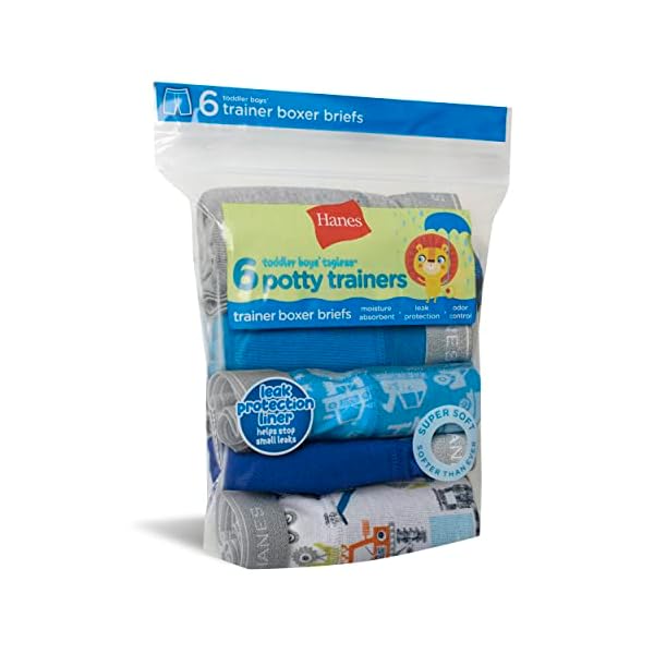 Hanes Toddler Boys' Potty Trainer Underwear, Boxer Briefs & Briefs Available, 6-Pack – Bild 6