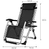 Adjustable Steel Mesh Folding Lawn Lounge Chairs, Zero Gravity Recliner Deck Chair