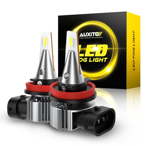 Image of AUXITO Upgraded H11 /H8 /H16 LED Fog Light Bulbs with CSP LED Chips 6500K White 700% Brighter Mini Size Plug and Play for Fog Lights or Daytime Running Lights DRL, Pack of 2