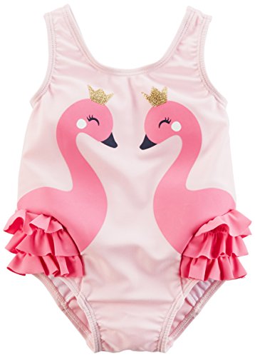 Carter's Baby Girl's One Piece Swimsuit Swimwear, Pink Flamingo, 18M