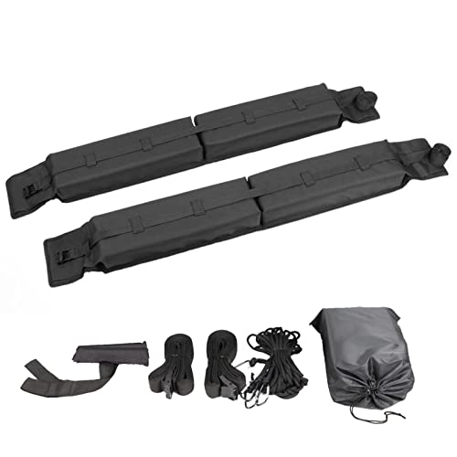 Pewell Barras De Techo De Coche, Bacas Y Portaequipajes Universal para Trabajo Pesado, Suave Y Fácil, Portaequipajes De Tabla De Surf, Rodamiento De Aproximadamente 75 Kg